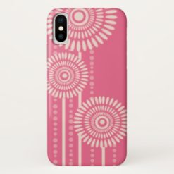 Modern Pink Floral Pattern iPhone X Case