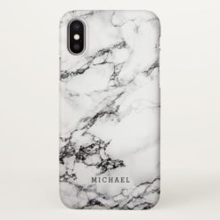 Modern White Marble Stone Texture Pattern iPhone X Case