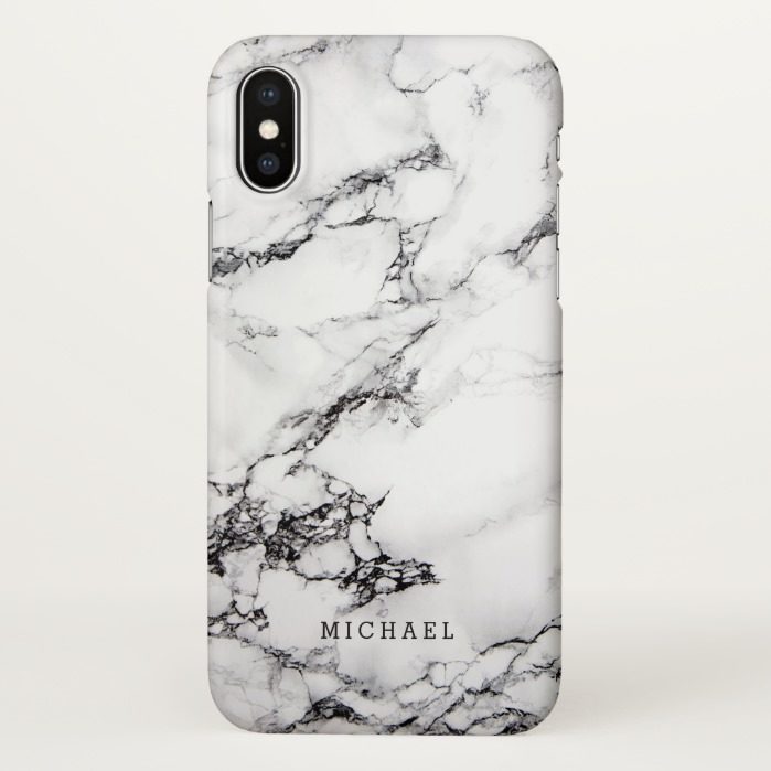 Modern White Marble Stone Texture Pattern iPhone X Case
