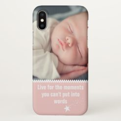Moments You Can't Put Into Words | Your Photo Pink iPhone X Case