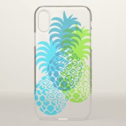 Momona Pineapple Hawaiian Tropical Turquoise iPhone X Case