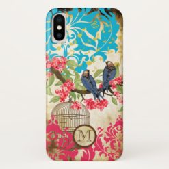 Monogram Birdcage Bird Damask iPhone 5 Case