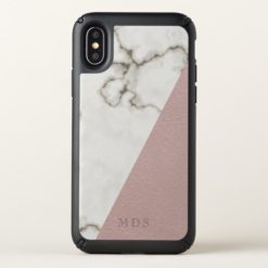 Monogram Blush Marble Speck Presidio iPhone X Case