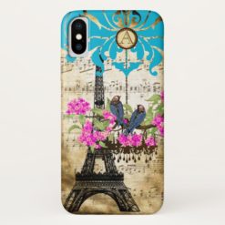 Monogram Cherry Blossom  Bird Chandelier iPhone iPhone X Case