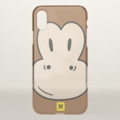 Monogram: Cute Monkey Safari Pattern. iPhone X Case