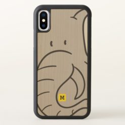 Monogram Funny Cute Doodle Elephant Safari Pattern iPhone X Case