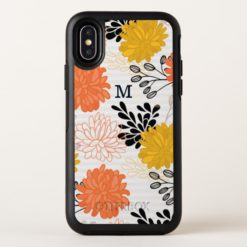 Monogram on Spring Flowers OtterBox Symmetry iPhone X Case