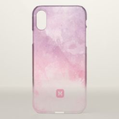 Monogram. Abstract. Shades of Pink Watercolor iPhone X Case