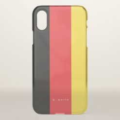 Monogram. Colors of Germany Flag. iPhone X Case