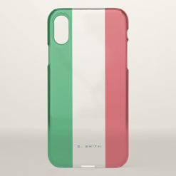 Monogram. Colors of Italy Flag. iPhone X Case