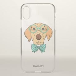 Monogram. Cute & Funny Labrador Retriever Hipster iPhone X Case