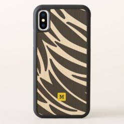 Monogram. Cute Zebra Stripes Safari Pattern iPhone X Case