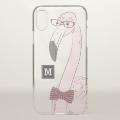 Monogram. Flamingo Hipster. iPhone X Case