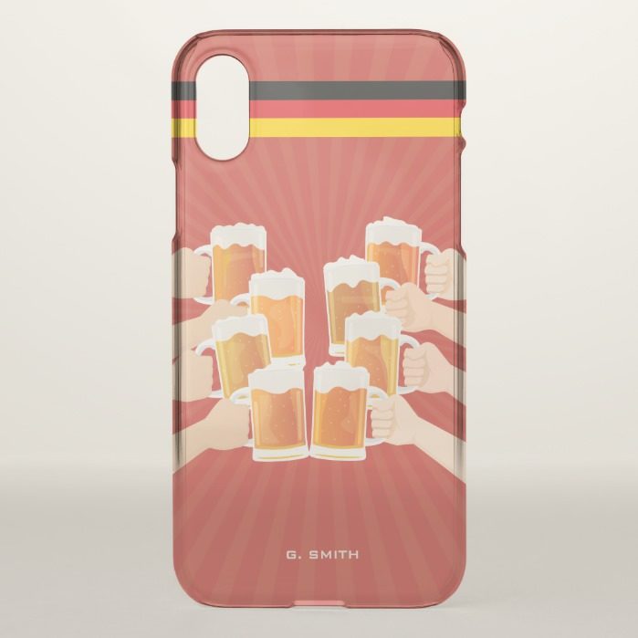 Monogram. Funny. Cheers for Beer! iPhone X Case