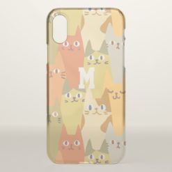 Monogram. Kawaii Cute Little Kitten Cats. iPhone X Case