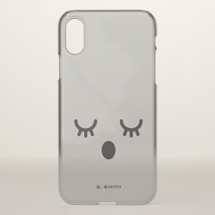 Monogram. Kawaii Cute Smiley Emoji Emoticon iPhone X Case