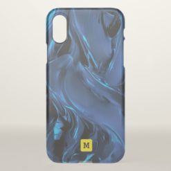 Monogram. Modern Abstract Free Flow Cool Paint. iPhone X Case