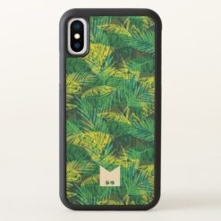 Monogram. Modern Grunge Tropical Palm Pattern iPhone X Case