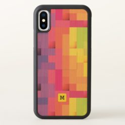 Monogram. Modern Pop Art Geometric Rainbow Colors. iPhone X Case