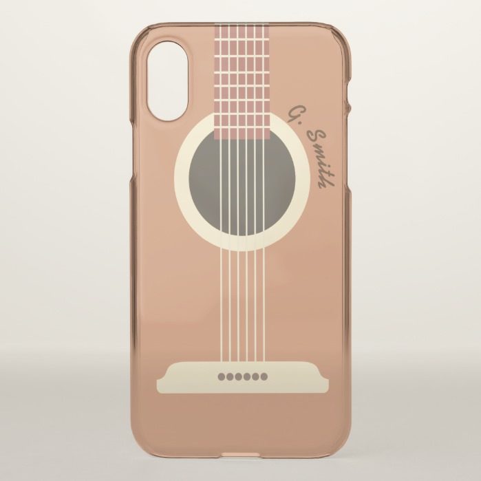 Monogram. Musical Instrument. Funny Guitar. iPhone X Case