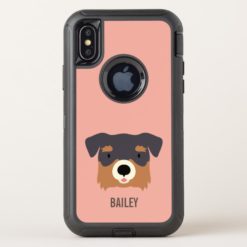 Monogram. Pups Rule! Cute Puppy Dog. Terrier. OtterBox Defender iPhone X Case