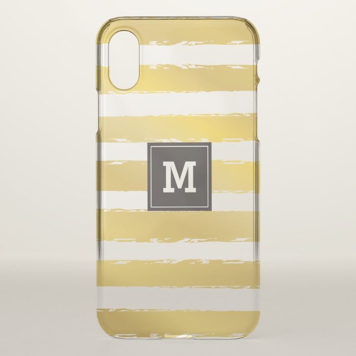 Monogram.Gold Stripes. iPhone X Case