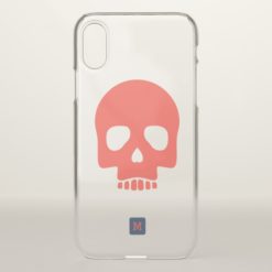 Monogram.Modern Red Skull. iPhone X Case
