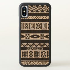Monogrammed Black Geometric Tribal iPhone X Case