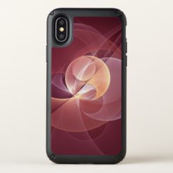 Movement Abstract Modern Wine Red Pink Fractal Art Speck iPhone X Case