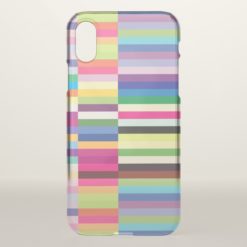 Multicolor Pastel Colorful Stripes Pattern iPhone X Case