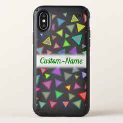 Multicolored Triangles Pattern + Custom Name Speck iPhone X Case