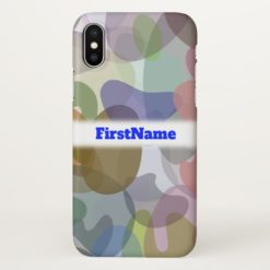 Multicolored Watercolor Look Blob Pattern; Name iPhone X Case
