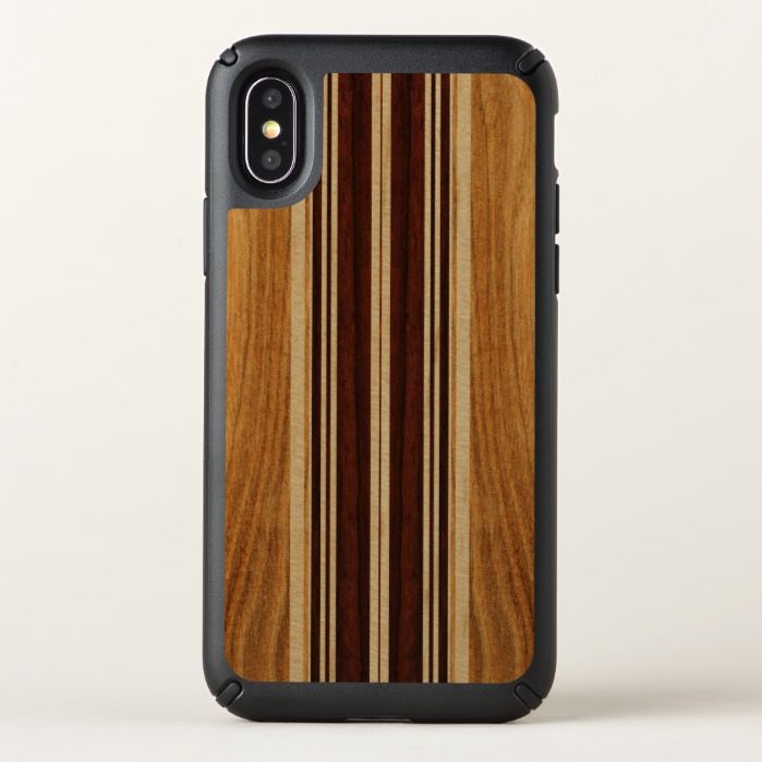Nalu Lua Faux Koa Wood Surfboard - Koa Speck iPhone X Case