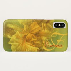 Named iris floral yellow art iphone Case