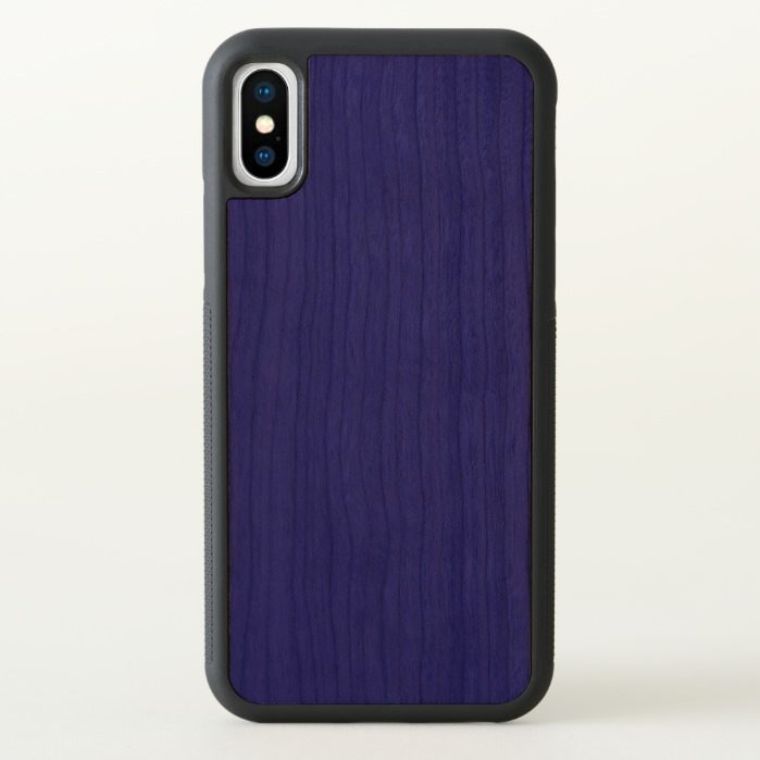 Navy Blue iPhone X Bumper Wood Case