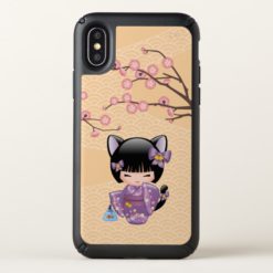 Neko Kokeshi Doll - Cat Ears Geisha Girl Speck iPhone X Case