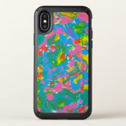 Neon Bloom-Hand Painted Abstract Brushstrokes Speck iPhone X Case