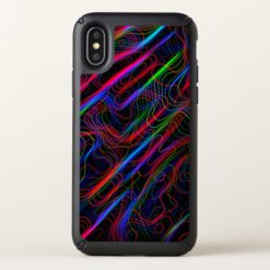 Neon Multicolored Curved Line Pattern -COOL Speck iPhone X Case