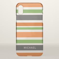 October Stripes - Add Your Name iPhone X Case