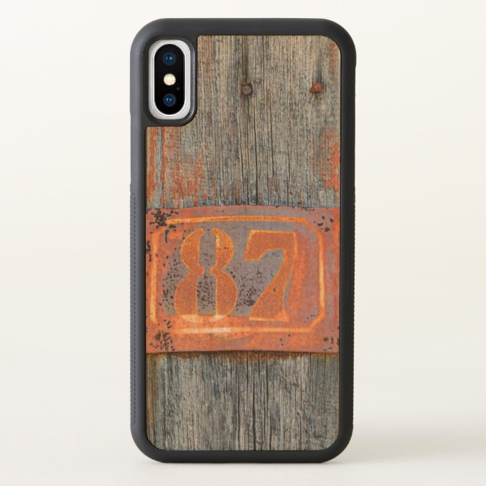 Old Grunge Rusty Metal House Number No 87 Photo x iPhone X Case