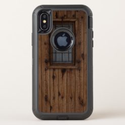 Old Medieval Brown Knotty Wooden Church Door OtterBox Defender iPhone X Case