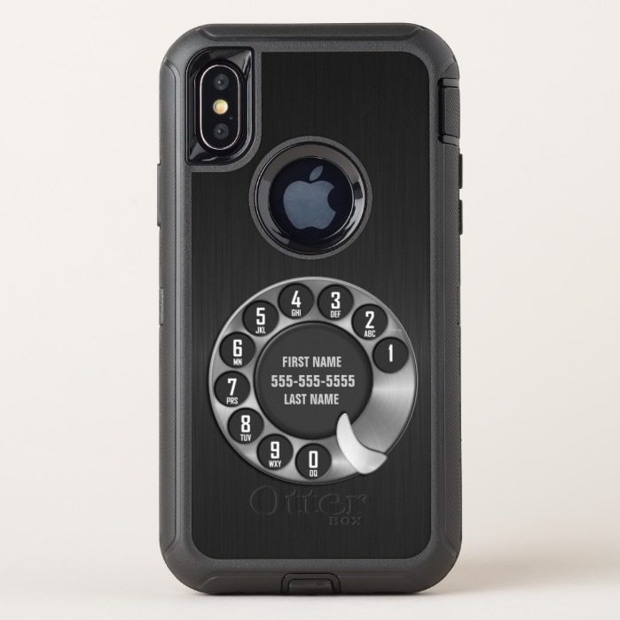 Old School Rotary Dial Phone OtterBox Defender iPhone X Case