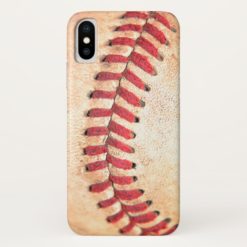 Old Vintage Baseball Ball Red Stitching iPhone X Case