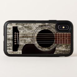 Old Wooden Acoustic Guitar OtterBox Symmetry iPhone X Case