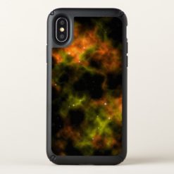 Orange and Green Deep Space Nebula Speck iPhone X Case