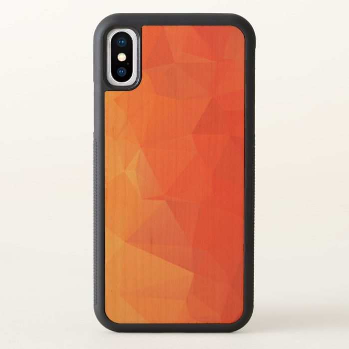 Orange and Red Geometric Facets iPhone X Case