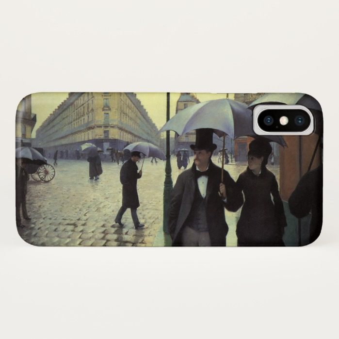 Paris Street Rainy Day by Gustave Caillebotte iPhone X Case