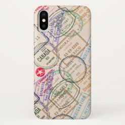 Passport Stamps Travel iPhone X Case