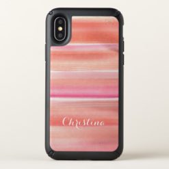 Pastel Pink Coral Watercolor Stripe Speck iPhone X Case