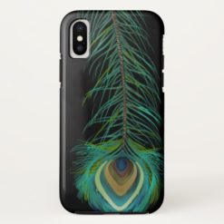 Peacock Feather You Choose Background Color iPhone X Case